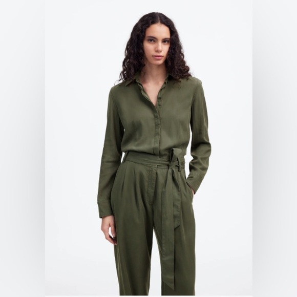 Madewell Relaxed Tie Front Wide Leg Jumpsuit - Picture 2 of 8